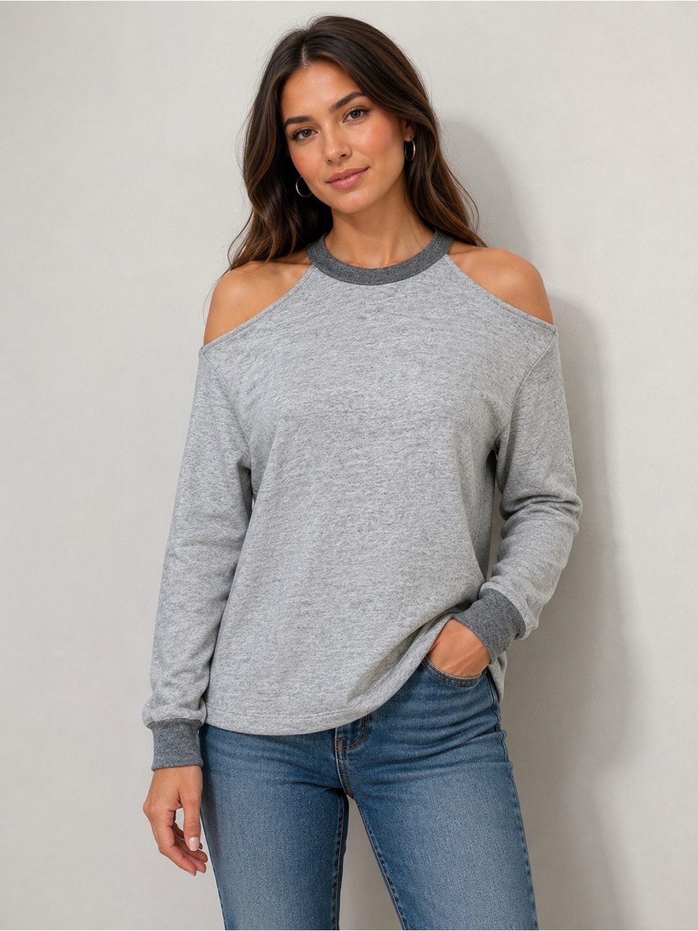AG Adriano Goldschmied Cold Shoulder Sweatshirt Top – XS